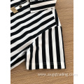 Fashion yarn dyed stripe short sleeve kids shirt